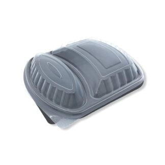 BARQUETTE MICRO-ONDABLE NOIRE 2 COMPARTIMENTS 200