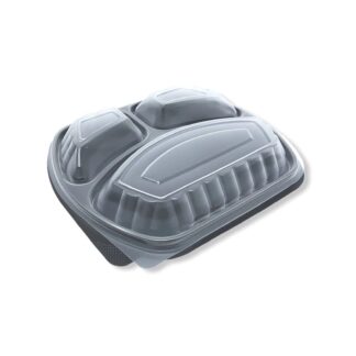 BARQUETTE MICRO-ONDABLE NOIRE 3 COMPARTIMENTS 200